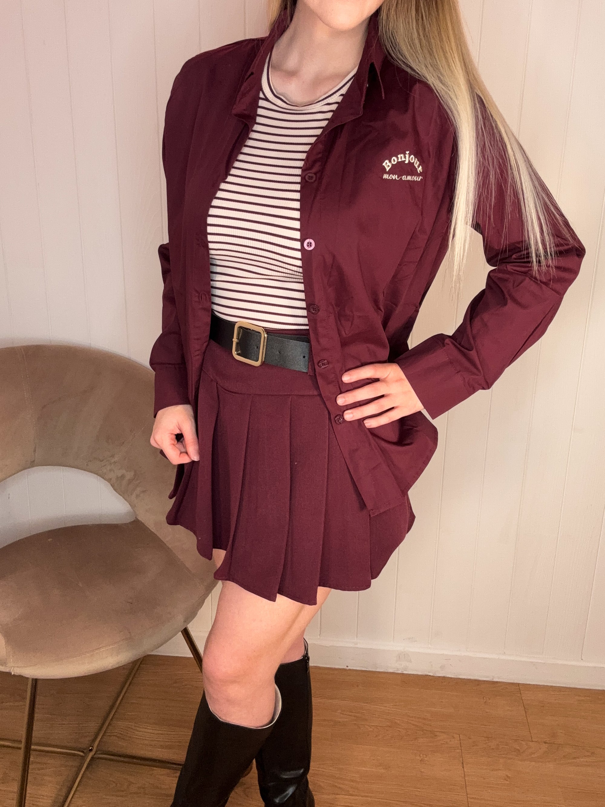 Chemise + débardeur « Bonjour mon amour »