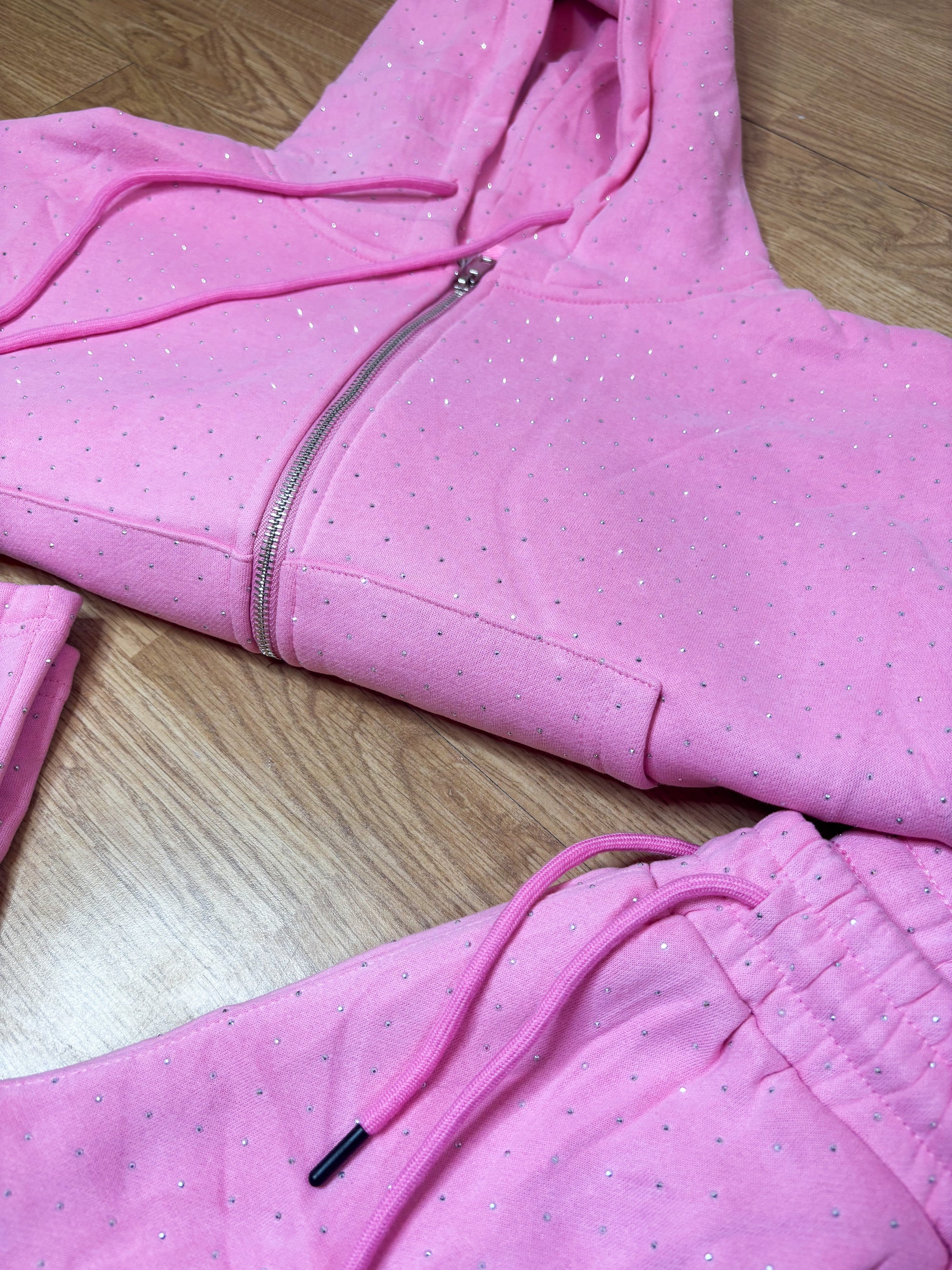 Ensemble à strass rose bonbon