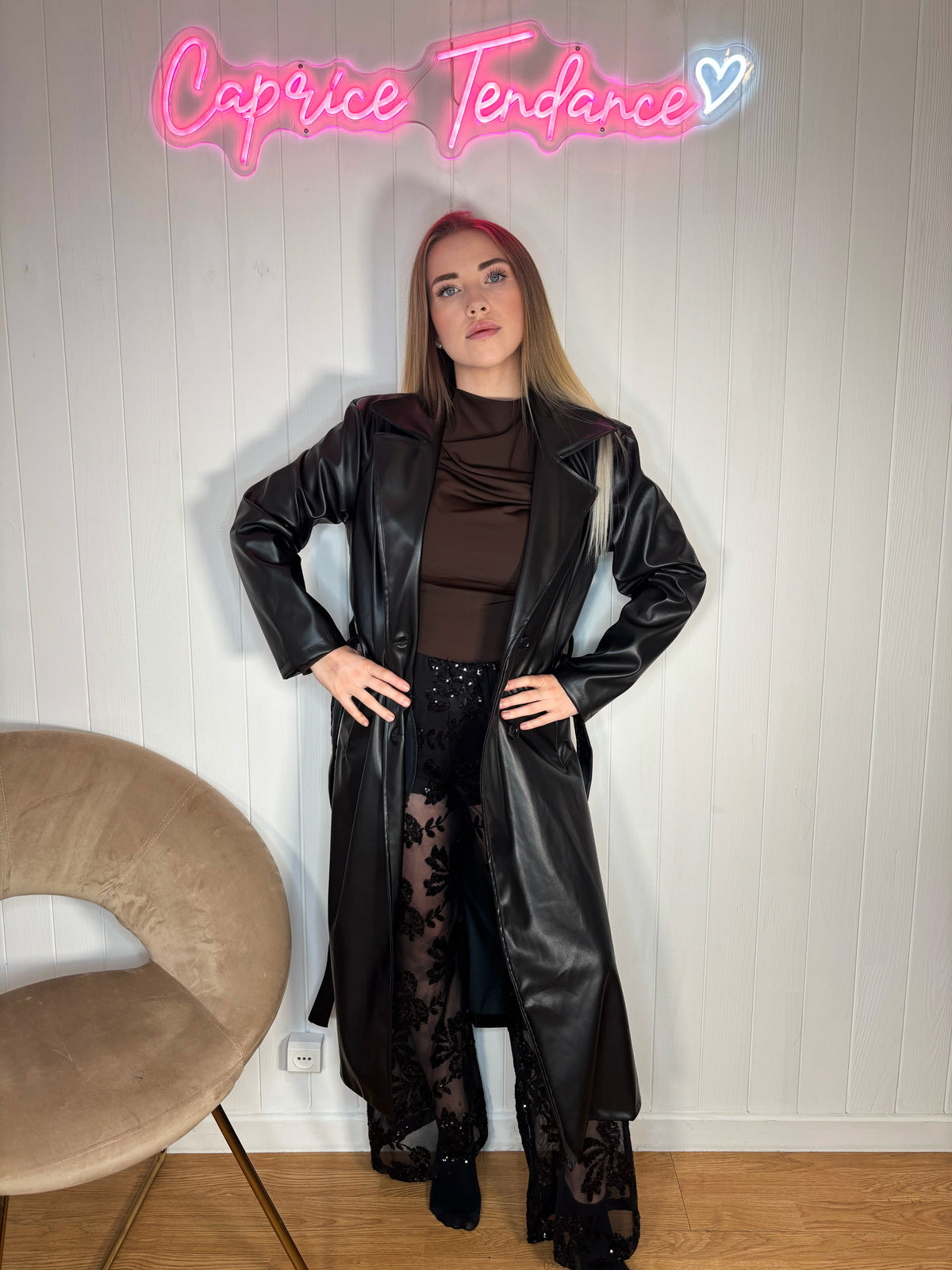 Trench en similicuir