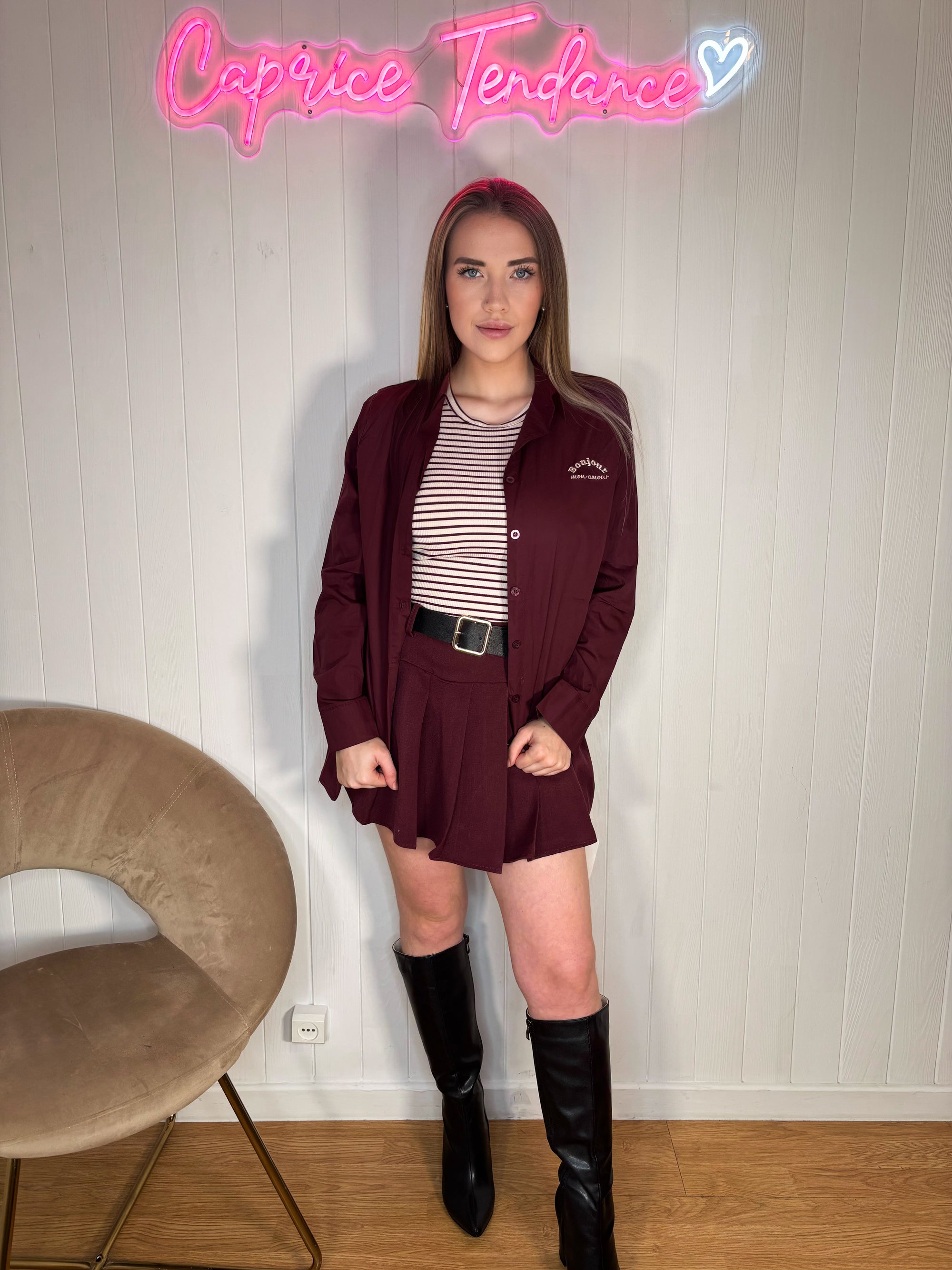 Chemise + débardeur « Bonjour mon amour »