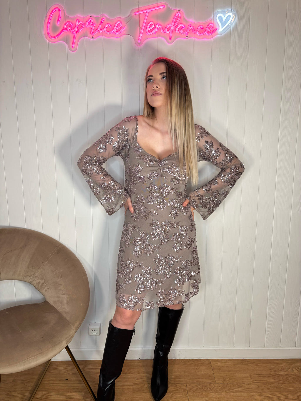 Robe à sequins Mocha