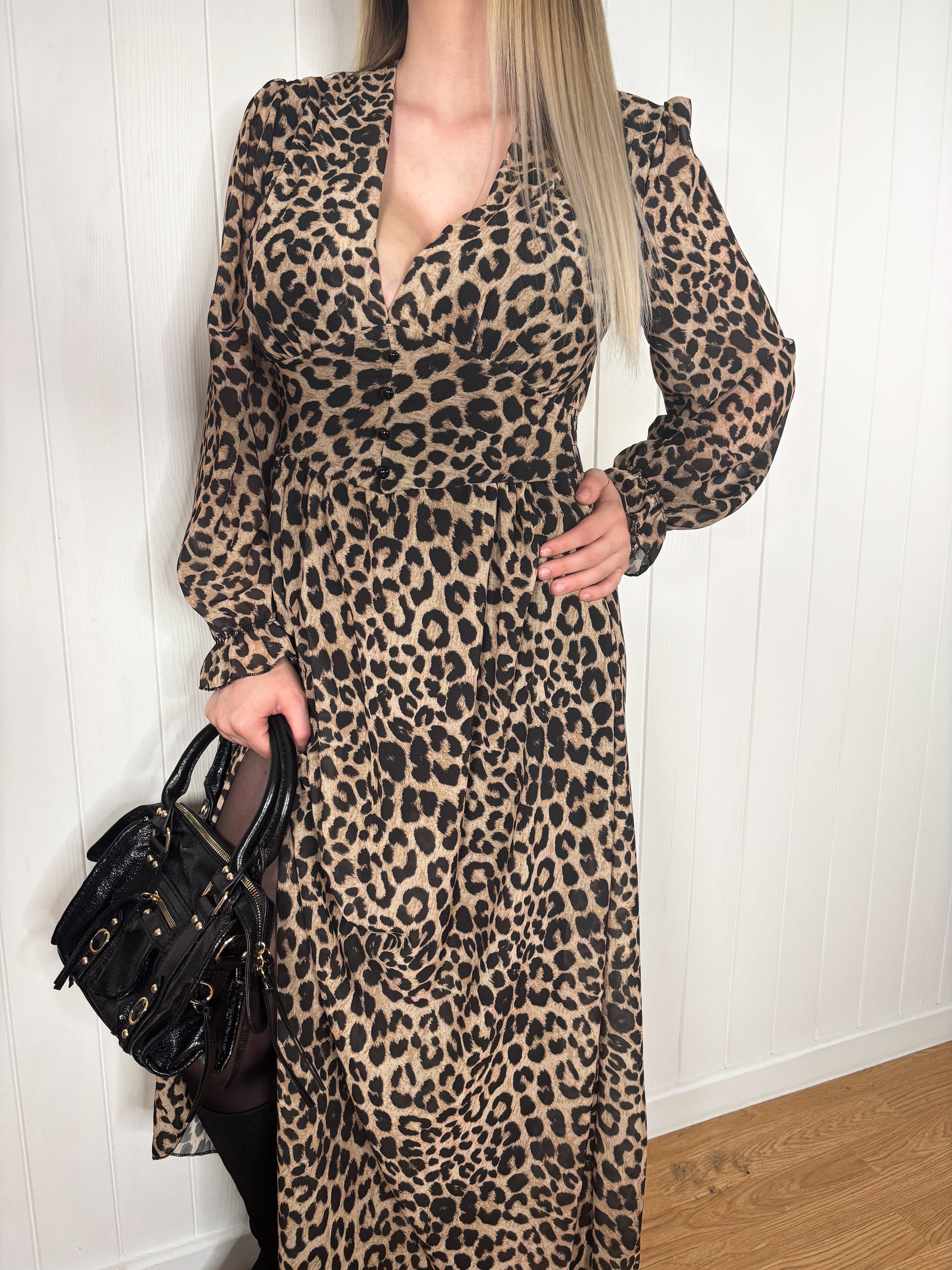 Robe longue léopard