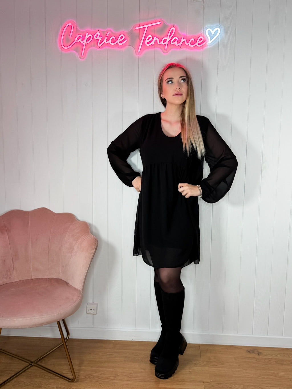 Robe fluide courte unie