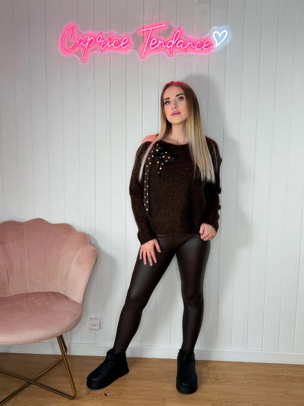 Legging similicuir molletonné